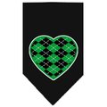 Unconditional Love Argyle Heart Green Screen Print Bandana Black Large UN757671